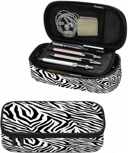 Black White Stripes Pencil Case Organizer Zebra Animal Skin Artwork Texture by Unknown