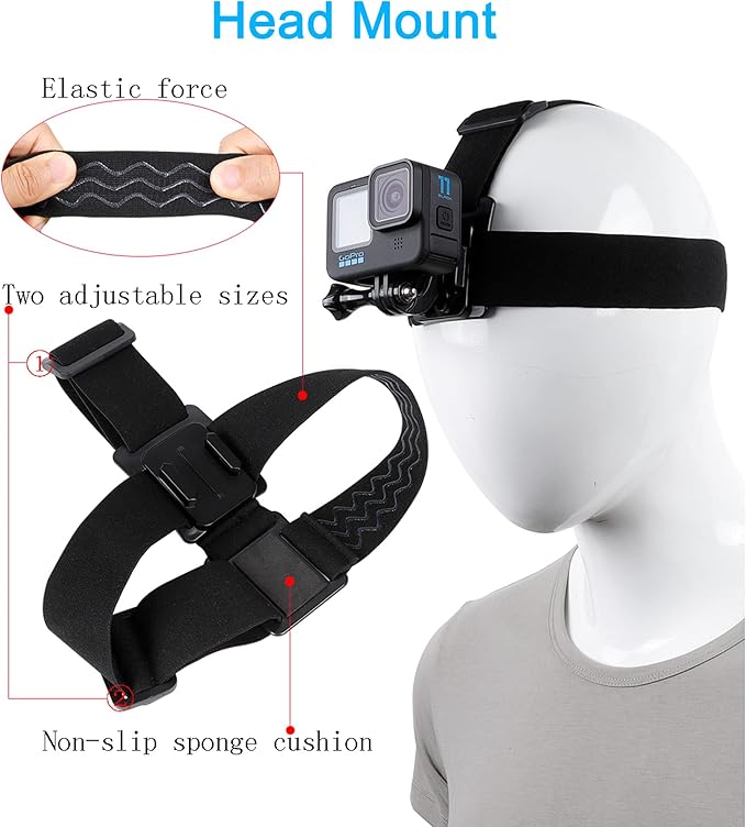 Accessories Set for GoPro Hero 13/12/11/10/9/8/7/6/5/4, New Quick Release Head - Image 5