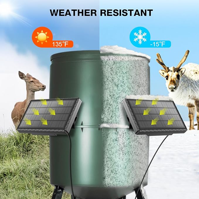Solar Panel for Deer Feeder, 12V 1.98W Solar Panel Outdoor IP65 Waterproof - Image 5
