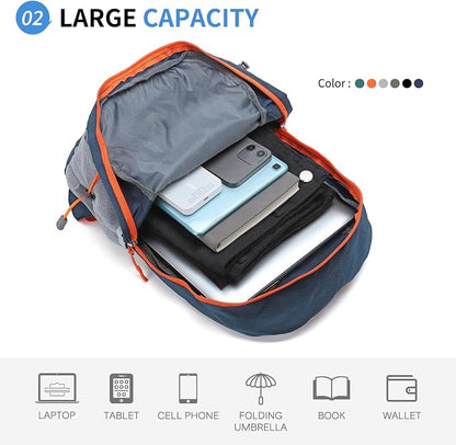 Hiking Daypack Packable, Camping Backpack Water Resistant Lightweight Polyester - Image 3