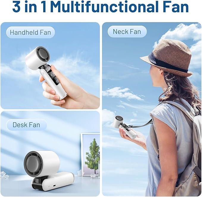 Lerat Portable Handheld Turbo Fan, 5 High-Speed Wind, Battery Operated - Image 4