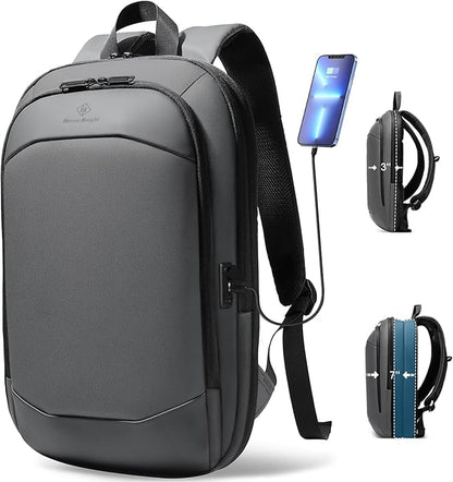 hk Business Backpack for Men 17 Inch, Slim & Expandable Waterproof Travel by hkbag