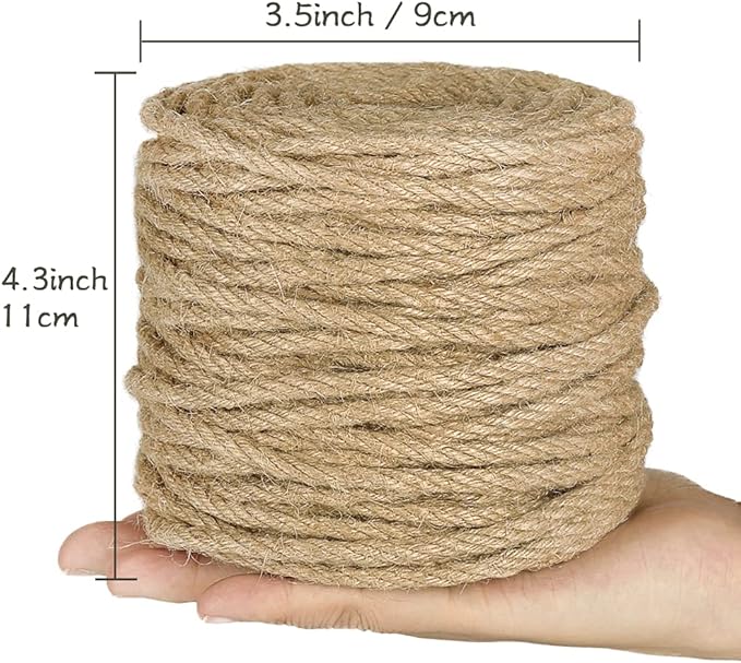 Tenn Well 5mm Jute Rope, 164 Feet 4Ply Twisted Thick Twine Rope - Image 5