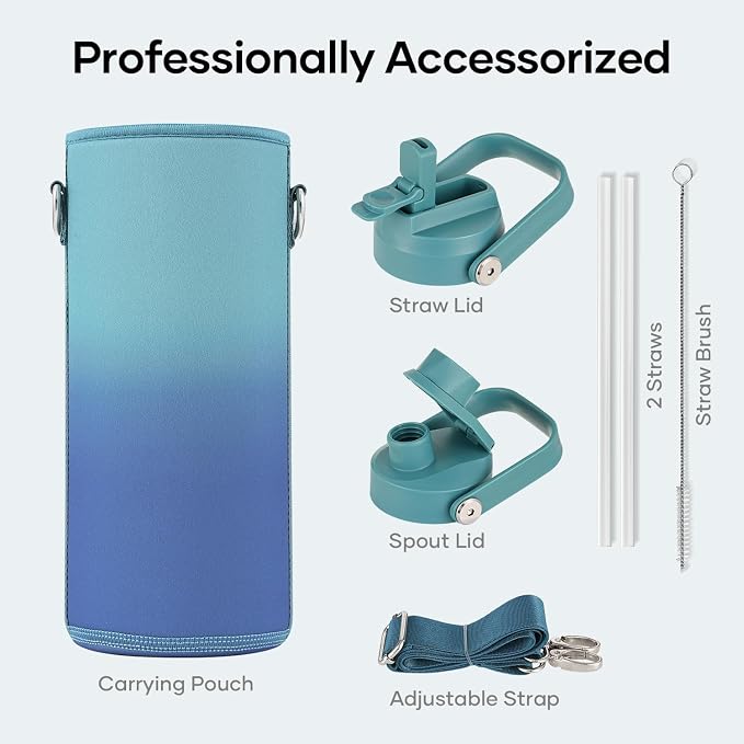 BUZIO 40 oz Insulated Water Bottle, Triple Wall Vacuum Stainless Steel Water - Image 6
