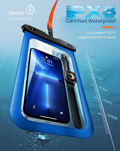 Lanhiem 10.5" Large Waterproof Phone Pouch, 2 Pack Universal IPX8 Waterproof - Image 5