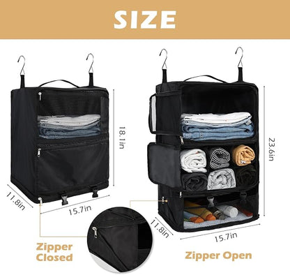 Surblue Hanging Shelves Travel Storage Bag Compression Packing Cube - Image 5