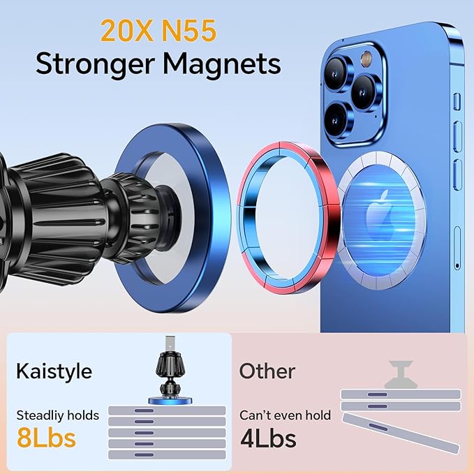 Kaistyle for Magsafe Car Mount【20 Strong Magnets】Magnetic Phone Holder for Car - Image 5