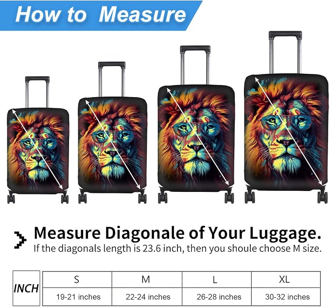 Luggage Cover Protector for 19-20 Inch Suitcases, TSA Approved Elastic Travel - Image 2