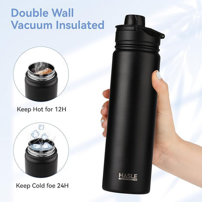 HASLE OUTFITTERS Insulated Water Bottle 22 oz Double Wall Stainless Steel Water - Image 4