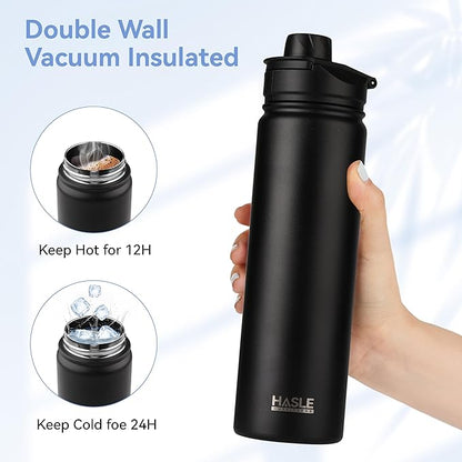 HASLE OUTFITTERS Insulated Water Bottle 22 oz Double Wall Stainless Steel Water - Image 4