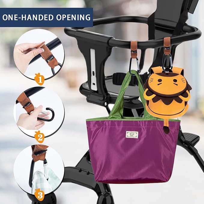 2 Pcs Brown Baby Stroller Hooks - Image 5
