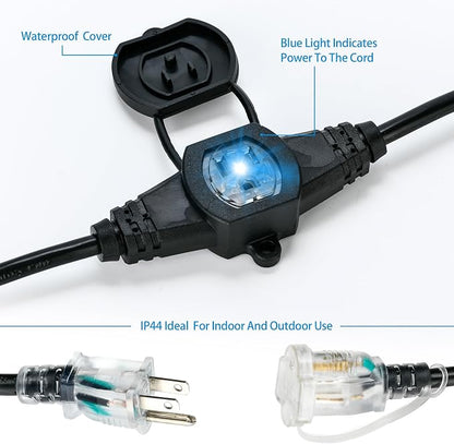50FT 12 Gauge Multi-Outlet Outdoor Extension Cord, 10 Evenly Spaced - Image 4