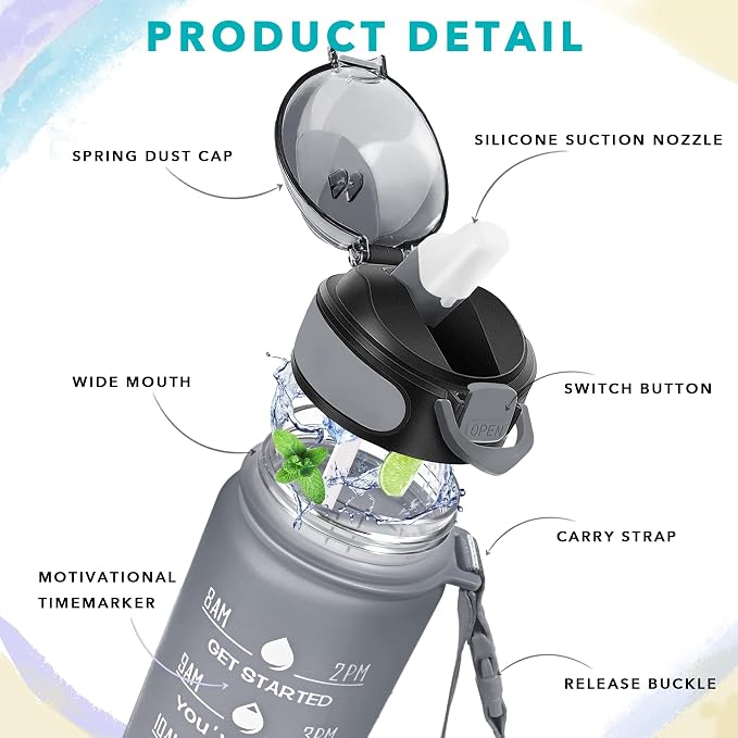 Enerbone 32 oz Drinking Water Bottle - Image 3