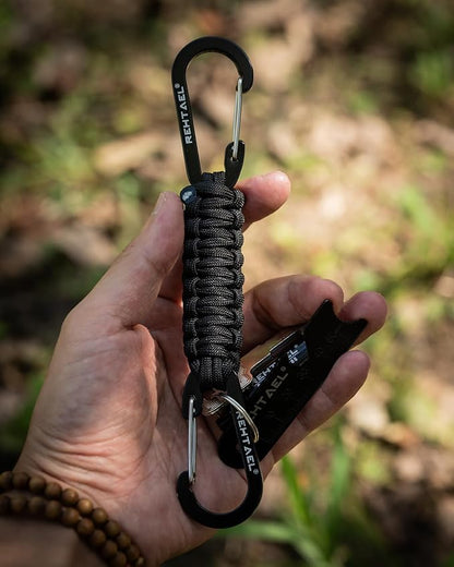 Paracord Braided Carabiner Keychain Lanyard Strap, Hanger Stroller Hook w/2 - Image 6