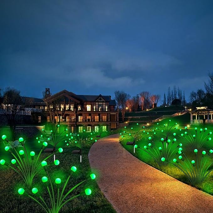 Kohlrabi Solar St Patricks Day Lights Outdoor, 2 Pack 16 LED Solar Green - Image 6