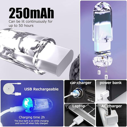USB Mini LED Lantern, 2 Pack Waterproof EDC Keychain LED Flashlight - Image 5