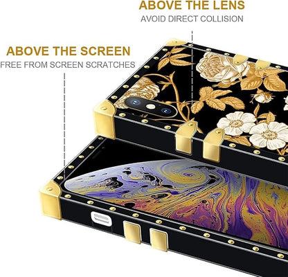 Compatible with iPhone Xs Max Case, Blooming Rose Golden Flower Luxury Golden - Image 7