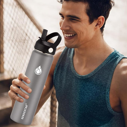SENDESTAR Stainless Steel Water Bottle, Wide Mouth Water Bottle 24 oz - Image 4