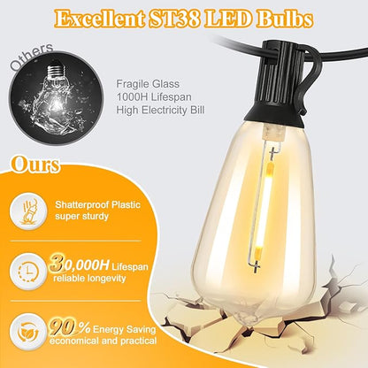 Brightever LED Outdoor String Lights 50FT Patio Lights - Image 2