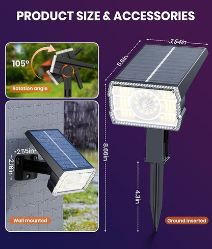 2 Pack - Solar Christmas Lights Outdoor Waterproof, 6 Color Changing Spotlights - Image 5