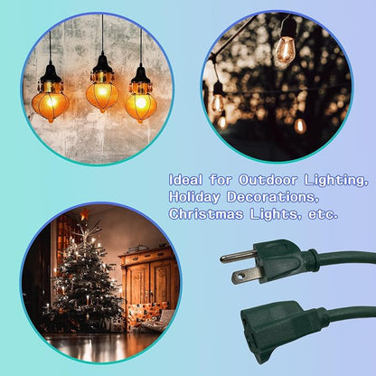 Indoor Outdoor Extension Cord 6 FT, 16/3 SJTW Weatherproof Green Electrical - Image 7