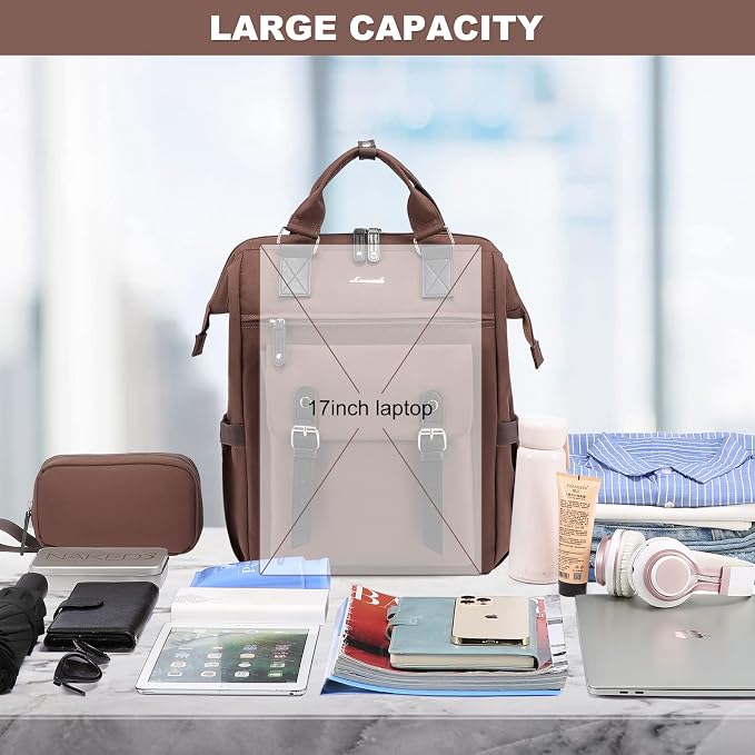 LOVEVOOK Laptop Backpack for Women Work Teacher Backpack, Business Computer Bag - Image 3