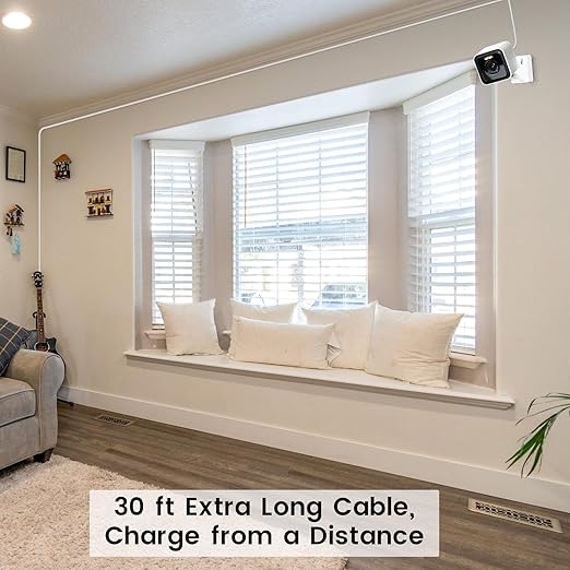 30 ft Extension Cable for WYZE Cam Pan V3, 90 Degree Micro to USB Power Cord - Image 4