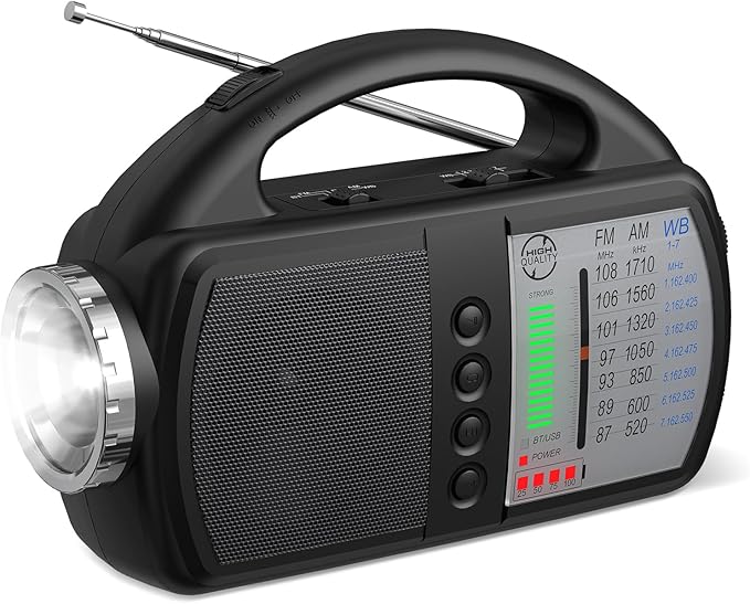 AM FM NOAA Weather Radio, Portable Emergency Radio by Audiocrazy