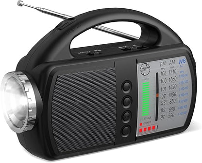 AM FM NOAA Weather Radio, Portable Emergency Radio by Audiocrazy