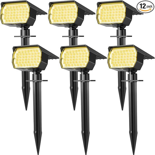 WENATY Solar Spot Lights Outdoor Waterproof IP65, 6 Pack Landscape Spotlights by WENATY