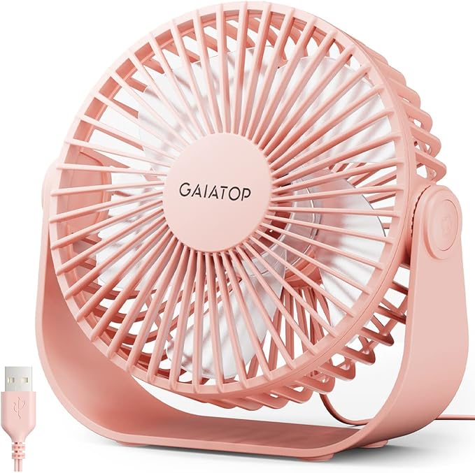 Gaiatop USB Desk Fan, 3 Speeds Strong Airflow, 5.5 Inch Portable 90° Rotate by GAIATOP