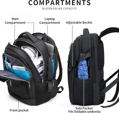 DUSLANG Anti-Theft Laptop Backpack, 15.6-14-13 Inch Laptop Sleeve, USB Charging - Image 3