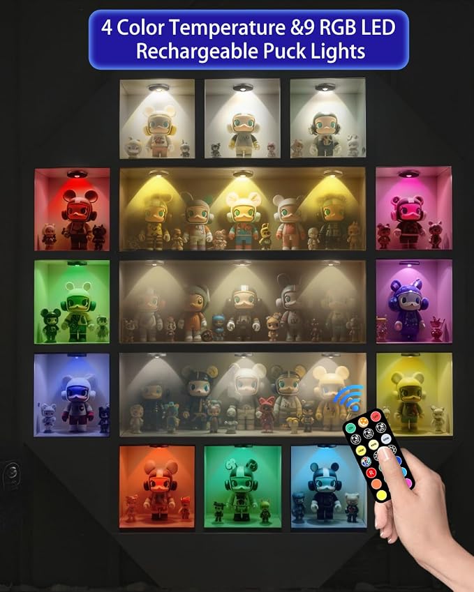 Puck Lights with Remote Control, 2000mAh Rechargeable Cabinet Light, Under - Image 6