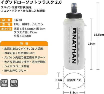 Nathan 18oz Soft Flask w/Bite top - Image 3