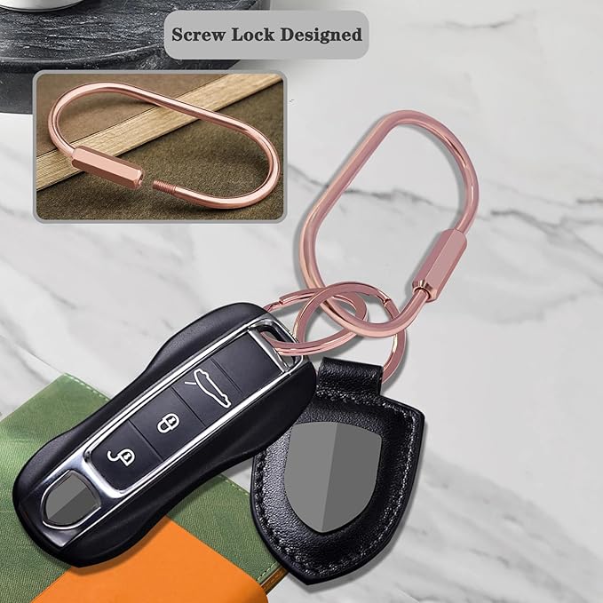 Key Chain, Brass Key Rings 2 Pack Screw Lock Key Organizer - Image 3