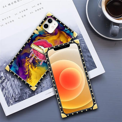 Compatible with iPhone 11 Case, Cool Corlorful Lip Marble Luxury Golden - Image 6