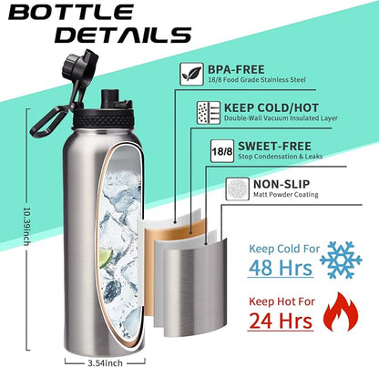 40oz Stainless Steel Water Bottle - Image 4