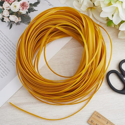 GORGECRAFT 30m*5mm Rattan Weaving Wicker Outdoor Wicker Repair Kit Yellow - Image 3