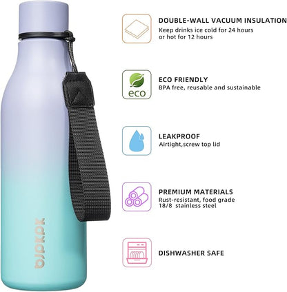 BJPKPK Insulated Water Bottles, 18 oz Stainless Steel Metal Water Bottle - Image 2