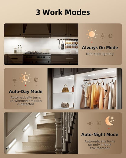 EZVALO 5-Pack Under Cabinet Lighting, 3300mAh Rechargeable Motion Sensor Light - Image 8