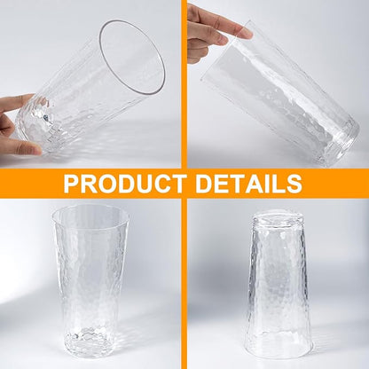 26-ounce Acrylic Highball Glasses Plastic Tumbler Larger Drinking Glasses - Image 4