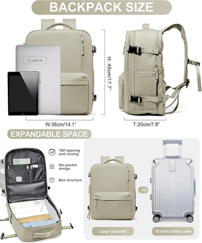 WONHOX Large Travel Backpack Carry on Flight Approved Laptop Work Business - Image 3
