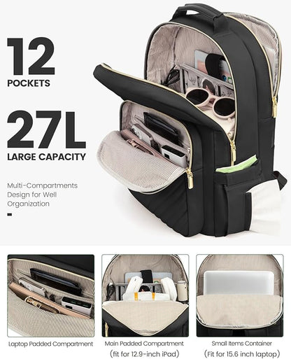 LOVEVOOK Laptop Backpack Purse for Women, Work Travel Computer Bags, College - Image 2