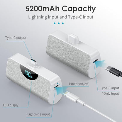 Mini Portable Charger 5200mAh Power Bank, 3A PD USB C Cell Phone Portable Power - Image 6