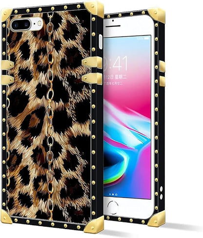 Compatible with iPhone 8 7 SE Case, Seamless Gold Chain Leopard Luxury Golden by Unknown