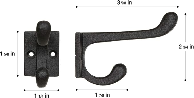 Claimed Corner Cast Iron Coat Hooks - Image 3