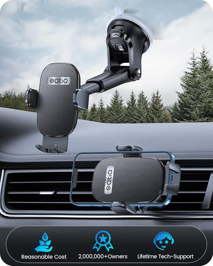 OQTIQ 3-in-1 Car Phone Mount for Dashboard, Windshield & Air Vent – Strong - Image 7