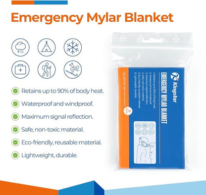 Emergency Blankets 4 Packs, Reusable Mylar Thermal Blankets - Image 2