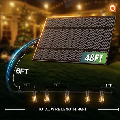 addlon 54FT Solar String Lights Outdoor Waterproof - Image 6