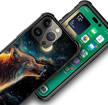 for iPhone 12 Pro Max Case, Star Cave Hungry Wolf Pattern Graphic Design Girl - Image 3